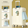 Zhen Zhimeng suitcase, multi-functional trolley case, zipper password box, universal wheel boarding case, thickened suitcase, 24-inch leather suitcase, white - upgraded thickened version, cup holder + front handle, 26 inches