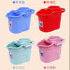Floor scrubbing bucket, enlarged and thickened, mop bucket, squeeze bucket with pulley, plastic mop bucket, rectangular mop dehydration bucket, upgraded model - transparent yellow dehydration bucket