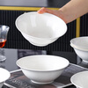 Jie Yajie ceramic tableware soup bowl household rice bowl 6-inch pure white bowl noodle bowl 10 pieces