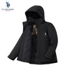 U.S. POLO ASSN. Jacket Men's Hooded Breathable Couple Jacket Thickened Down Cotton Jacket Men's Top Black L