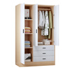 Yibaolin Wardrobe Home Bedroom Flip Door Simple Wardrobe Rental Room Modern Simple Wardrobe Storage Storage Cabinet Large Wardrobe Log Style 100cm Three Doors Delivered to Your Door
