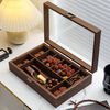 Wooden jewelry box toy storage box walnut bracelet lion head beads large capacity collection dust-proof display gift box antique style walnut 9 grid toy bracelet jewelry box