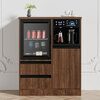 MEILINGDA high-end new solid wood tea bar machine fully automatic intelligent remote control multi-functional ice and hot water dispenser bottle disinfection cabinet living room tea and water integrated cabinet sideboard cooling and heating solid wood 837 (refrigerator refrigerated) ice warm