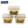GLASSLOCK imported baby food supplement box sealed fresh-keeping sub-box frozen storage microwave baby food supplement bowl 210ml*3
