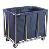 Stainless steel hotel room linen cart bag hotel thickened silent linen cart multi-functional cleaning room entrance cart extra thick tapered blue cart