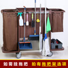 Hotel room multifunctional hand push linen cart cleaning work cart cleaning cart bag room entrance hygiene service cart silent thickened conventional bilateral tile version