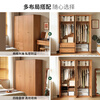 Genji Muyu solid wood wardrobe Nordic cherry wood household combination storage cabinet modern simple bedroom wardrobe 0.9 meters wide / 2 meters high wardrobe (folding style)