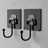 Jingdie punch-free hooks, strong adhesive hooks, no nails behind the door, no nails for kitchen and bathroom, no elegant black stainless steel large hooks, 10 pieces
