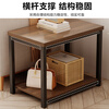 Zhuobo coffee table living room side table tea table tea cabinet storage rack bedside table bedside table CJ11 walnut color 60*40cm