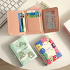 Mombos wallet for women, cute cartoon, fashionable folding card bag for men, ultra-thin multi-card slot storage, portable large-capacity student wallet, green little monster, enlargeable banknote/ID card, anti-degaussing model