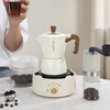 Mongdio Moka Pot Double Valve Coffee Pot Set Home Espresso Equipment Set Single Valve Black + Black Electric Stove + Filter Paper 150ml