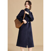 Copper's textured sheep wool coat is fashionable and simple double-sided woolen coat, comfortable and loose mid-length coat for women in autumn and winter