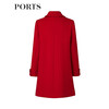 PORTS Women's Autumn and Winter New Double-breasted Red Woolen Jacket Red 2