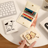 MAIWEINI card holder, coin purse, integrated female card holder, compact coin holder, ultra-thin mini wallet, two-in-one driver's license holder, cute butt bear, upgraded to add large note slots, smooth fabric, comfortable and durable