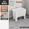 Mop pool, household balcony washing mop pool, bathroom mobile mop pool, underground pool, floor basin, outdoor sink, ordinary style - white large size, thickened, anti-collision and stain-resistant