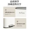 Wheat bucket (Mr.Bin) living room trash can, kitchen large foot pedal, good appearance, home bathroom with lid, double bucket foot pedal, stainless steel French style. Bedroom/living room recommended Aurora White 13L丨French style minimalist
