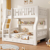 Chunhua upper and lower solid wood bed children's bunk bed small apartment solid wood double bed high and low bed white straight ladder 160 up and down 180