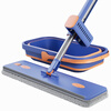 Sorbonne flat mop 42cm6 cloth household one mop, hand-wash free 2025 mopping artifact with bucket set of mop mop