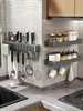 Steel Shield German imported quality multifunctional knife holder kitchen knife supplies storage rack chopstick cage integrated storage rack chopstick barrel gun ash 60cm three barrels + 10 hooks