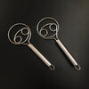 Stainless steel flour mixer double-eye coil egg beater manual dough mixer baking tool mixer