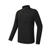 FILA Fitness wear-resistant stretch collar pullover plus velvet long-sleeved T-shirt men's dark black S