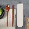 Mingyu portable spoon and chopsticks tableware set with wooden spoon and chopstick storage box three-piece set portable household long-handled spoon wireless 23.5 spoons and chopsticks + storage box