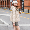 Sibaishe 90 velvet short hooded down jacket 2025 winter new women's small warm jacket