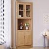 Quedu solid wood corner cabinet living room simple triangular corner sideboard corner storage corner wine cabinet with door corner storage cabinet A walnut color 78x53.5x182cm