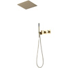 Hansgrohe concealed wall-mounted constant temperature canopy shower black embedded hidden pre-embedded ceiling shower set brushed gold (top spray 30X30cm)
