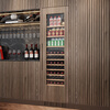 BAIKAILUN seamlessly embedded wine cabinet custom door refrigerator cabinet fully hidden beverage tea cabinet thermostatic cabinet fully embedded ice bar thermostatic wine cabinet light luxury home refrigerator multi-functional display cabinet first-level energy efficiency | dual temperature | ice bar tea style 256L custom cabinet door