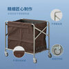 Stainless steel linen cart, hotel room service cart, laundry room collection cart, dirty cloth recycling cart, bag folding multi-functional cleaning cart, hotel cleaning cart, storage cart, large size (blue bag)