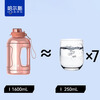 Hals (HAERS) sports water bottle large capacity plastic men's fitness water bottle outdoor ton water bottle ton bucket portable water cup apricot red can hold 80 degree boiling water 1 piece 1600ml