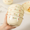 Shangxingzhi is a bowl of rice bowls, dishes, tableware, household cute cream-colored ceramic tableware, bowls, chopsticks, noodles, dishes, dishes, plates, 4.5-inch rice bowl - 1 piece