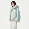 Tambor Korean style puff down jacket women's short removable hood winter loose thick coat TBF530368D Frost Blue S 160/84A