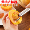 Zhengcigong yellow peach corer, household peach digging knife, canned peach corer, fruit corer, peach core remover, 1 stainless steel model (double-sided blade)