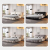 XIYUNMEN government subsidizes cream-style first-layer cowhide leather bed elephant ear master bedroom double bed minimalist storage bed wedding bed bed + moderately hard and soft natural latex mattress 1.8*2 meter frame bed/10cm steel wood lattice frame