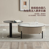 Quanyou Home Light luxury high and low round coffee table combination living room home tempered glass storage small table furniture