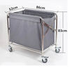 Huili's customized folding linen cart hotel stainless steel collection trolley room entrance hotel property service cart guest room hygiene cleaning stainless steel folding cart gray