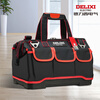 Delixi Tool Bag Men's Canvas Wear-Resistant Electrician Special Small Portable Multi-Function Repair and Installation Woodworking Tool Bag 16-inch Thickened Classic Style (With Parts Box)