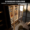 CIGARLOONG 808W red wine cabinet with constant temperature and moisturizing, large capacity stainless steel cabinet, multi-functional storage double-door humidifying cabinet, inverter compressor cabinet, red wine display cabinet, storage cabinet with anti-fog door 808W rose gold + beech wood shelf + stainless steel cabinet