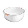Forty thousand kilometers double-layer vegetable washing basket drain basket hollow basin fruit basin household fruit basket creative plastic kitchen vegetable basin