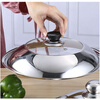 Fat Donglai same style pot lid stainless steel thickening and heightening see-through glass combination household pan wok universal lid line visible pot lid 32 32 inches