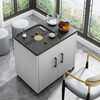 Haloden mobile tea table household small tea cart balcony small tea table kettle integrated table sofa side light luxury tea cabinet single table 60*40*67 free full set of induction cooker tea set Jingsufa-delivery to your home