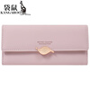 Kangaroo (KANGAROO) Luxury (chi) Light Luxury Trendy Long Wallet Women's Clutch Soft Leather Versatile Mobile Phone Bag Genuine Leather Fashion Card Holder Pink