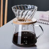 An Junsheng hand-brewed coffee pot set sharing pot drip coffee filter glass filter cup Italian-style one-piece hand-brewed funnel diamond coffee pot + large 02 wooden tray filter 600ml