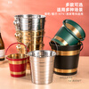 Yanxing thickened stainless steel ice bucket KTV champagne bucket red wine ice cube ice grain bucket bar beer bucket large hotel supplies silver seven-line champagne bucket portable 18cm (3L)