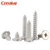 Creaby304 stainless steel flat head self-tapping screws CA ultra-thin head cross large flat head self-tapping screws countersunk head self-tapping screws M4x8 (50 pcs)