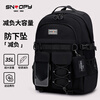 Snoopy (SNOOPY) schoolbags for boys, junior high school students, new large-capacity girls' backpacks, high school students' burden-reducing spine protection backpack, gray