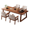 MiKe Mijia tea table and chair combination tea table tea table office simple solid wood legs new Chinese style home balcony large board tea table Bafang Laicai walnut color 120*60*75cm