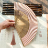 Yongye Xinghe Fan The same style of dancing fan ancient style Send to the Moon fan Yu Shuxin Miaomiao dance fan Xinzhong New Chinese style dance folding fan pink Miaomiao above style without pendant